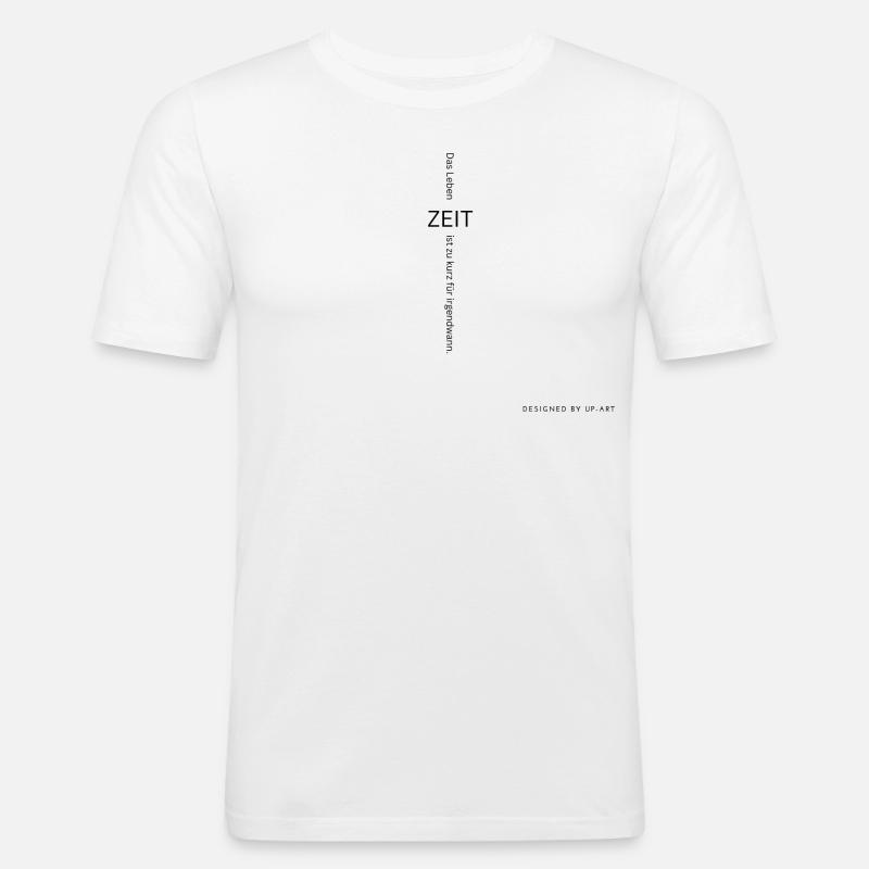 ZEIT - Männer Slim Fit T-Shirt - Weiß