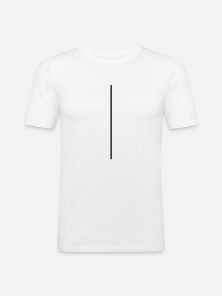Linie - Männer Slim Fit T-Shirt - Weiß