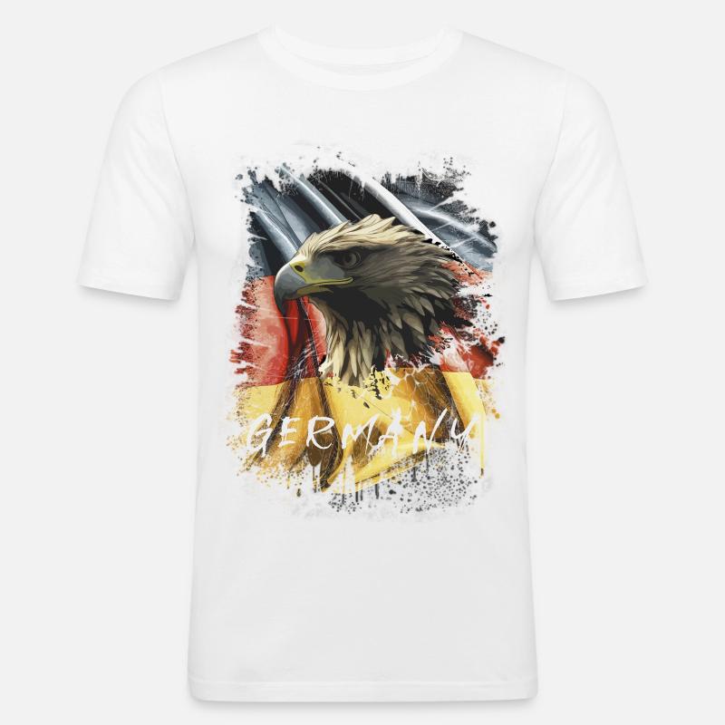 Germany Eagle Eagle Head Gift - Men's Slim Fit T-Shirt - white