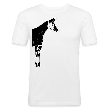 Okapi - Männer Slim Fit T-Shirt - Weiß - Vorne - Nik (191cm)