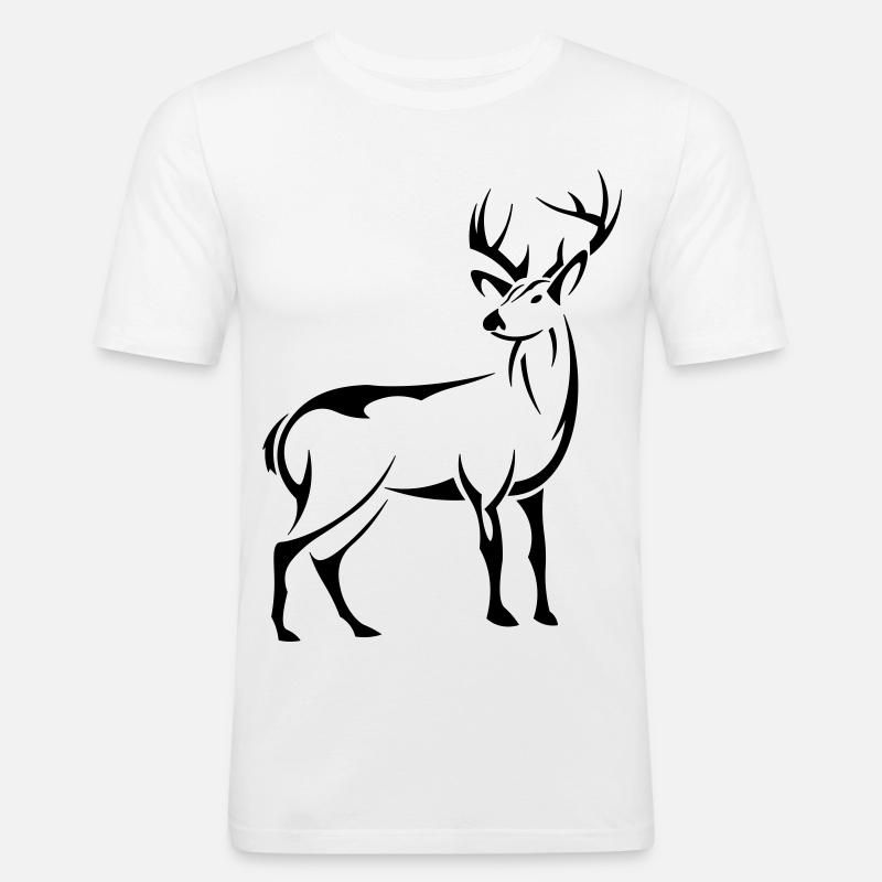 Schöner Hirsch - Männer Slim Fit T-Shirt - Weiß