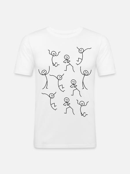 happy people - Men's Slim Fit T-Shirt - white