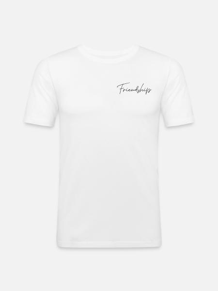 Amitié - T-shirt près du corps Homme - blanc