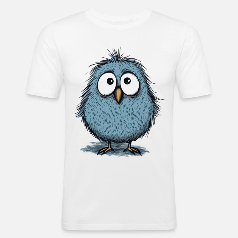ein süßer lustiger Vogel - Männer Slim Fit T-Shirt - Weiß