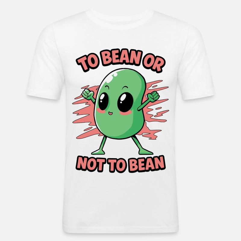 Bohne oder nicht Bohne - Männer Slim Fit T-Shirt - Weiß