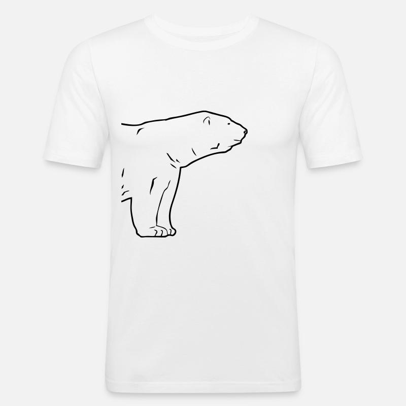 Polar Bear - Eisbär - Männer Slim Fit T-Shirt - Weiß
