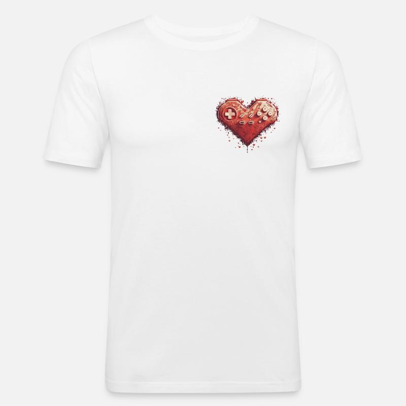 Das Herz des Controllers - Männer Slim Fit T-Shirt - Weiß