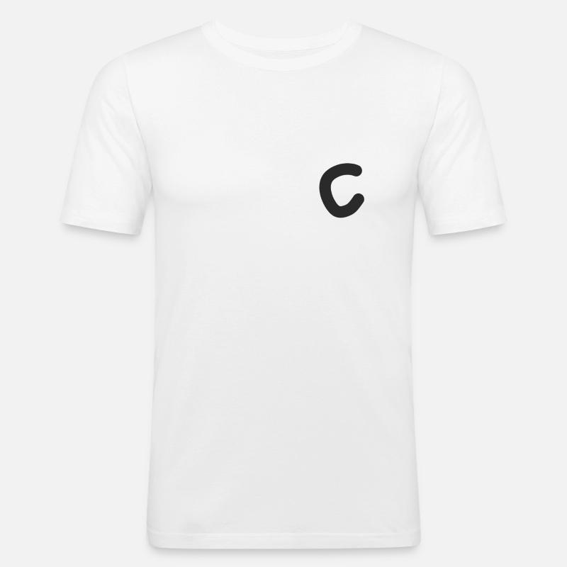 Buchstabe C - Männer Slim Fit T-Shirt - Weiß