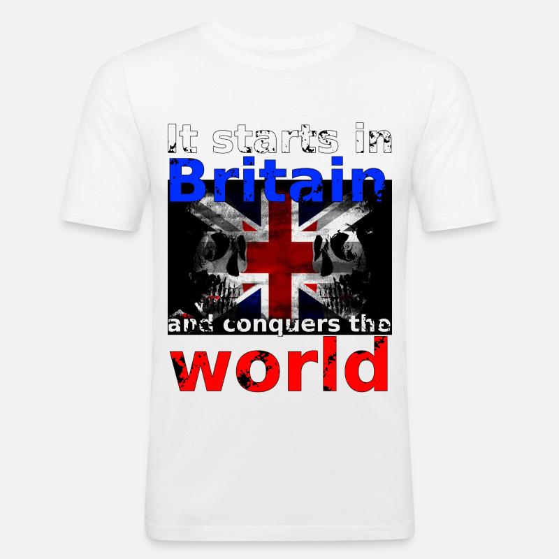 Britain - Männer Slim Fit T-Shirt - Weiß