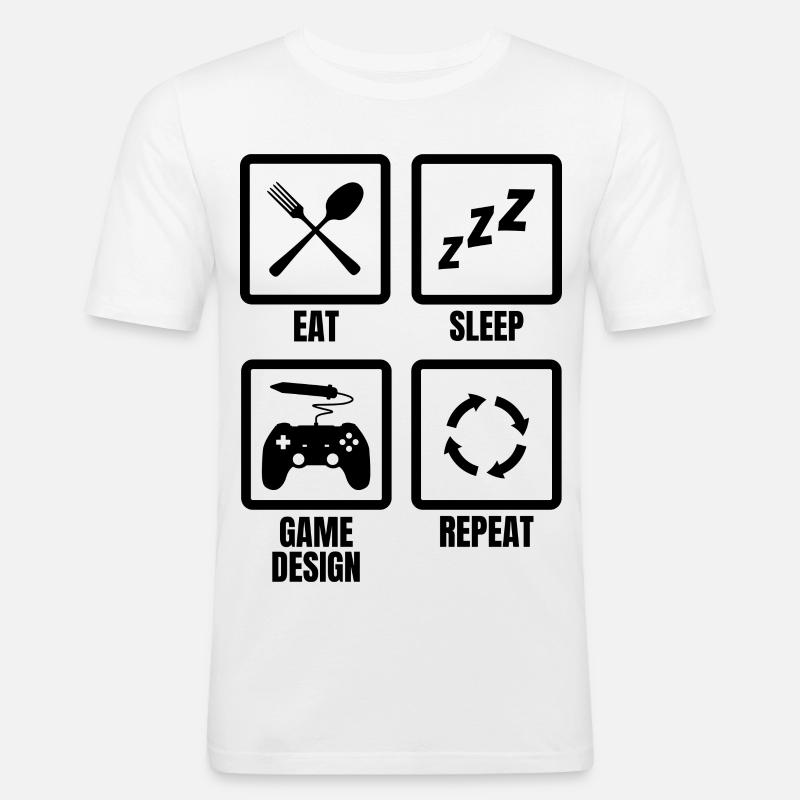 Game Design Routine - Männer Slim Fit T-Shirt - Weiß