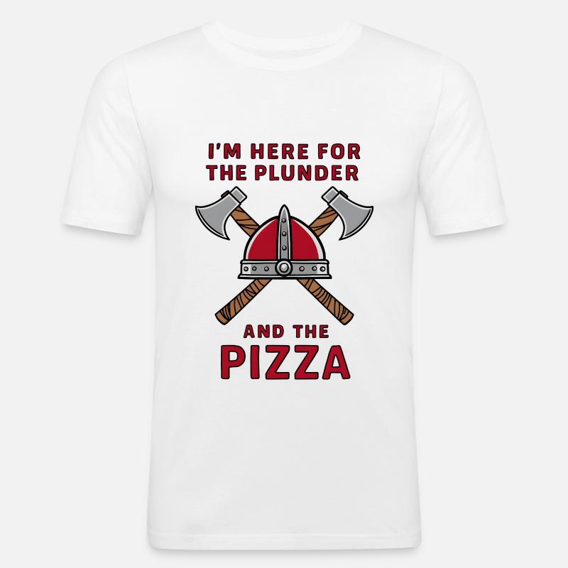 Viking Plunder - Männer Slim Fit T-Shirt - Weiß