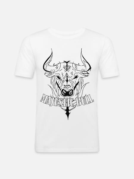 Majestic Bull - Men's Slim Fit T-Shirt - white