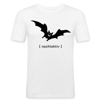 Fledermaus Flügel Bat Vampir nachtaktiv - Männer Slim Fit T-Shirt - Weiß - Vorne - Nik (191cm)