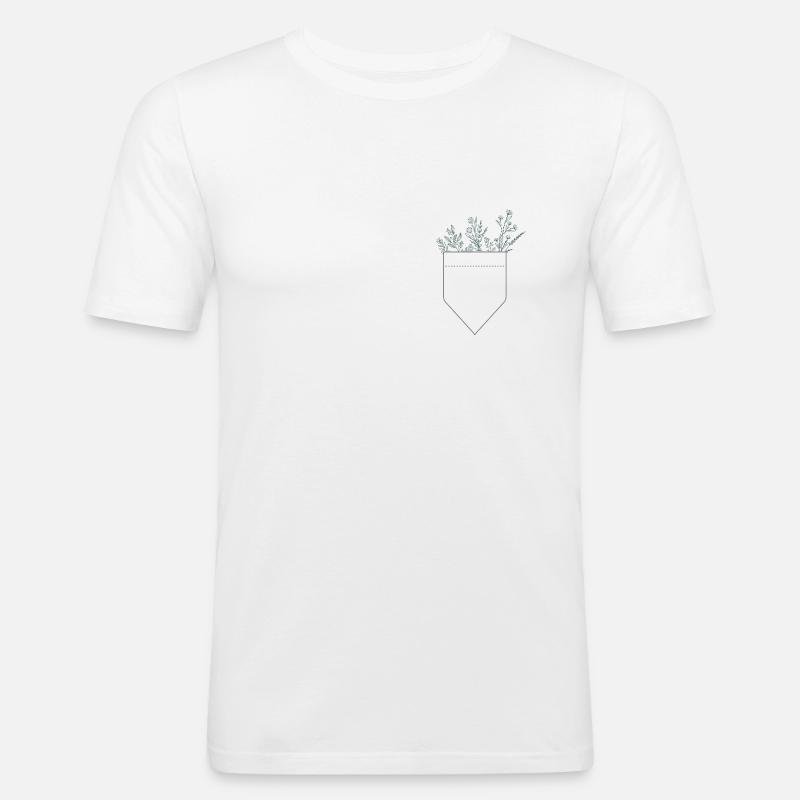 Planter fra pose - Slim Fit T-skjorte for menn - hvit