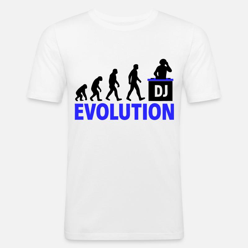 DJ Evolution Musikliebhaber Design - Männer Slim Fit T-Shirt - Weiß