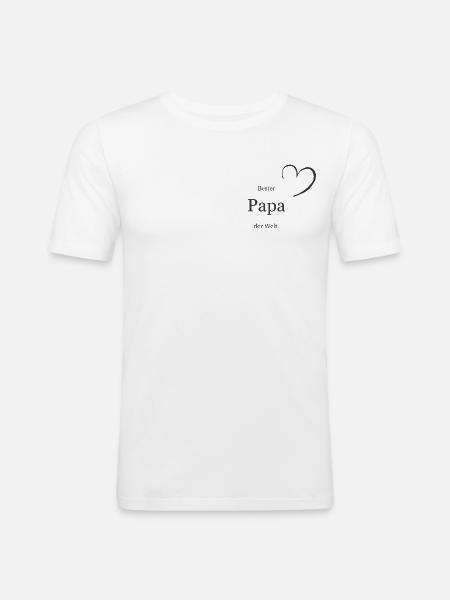 Bester Papa der Welt - Männer Slim Fit T-Shirt - Weiß