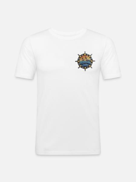 Traditional Tattoo Ship - Men's Slim Fit T-Shirt - white