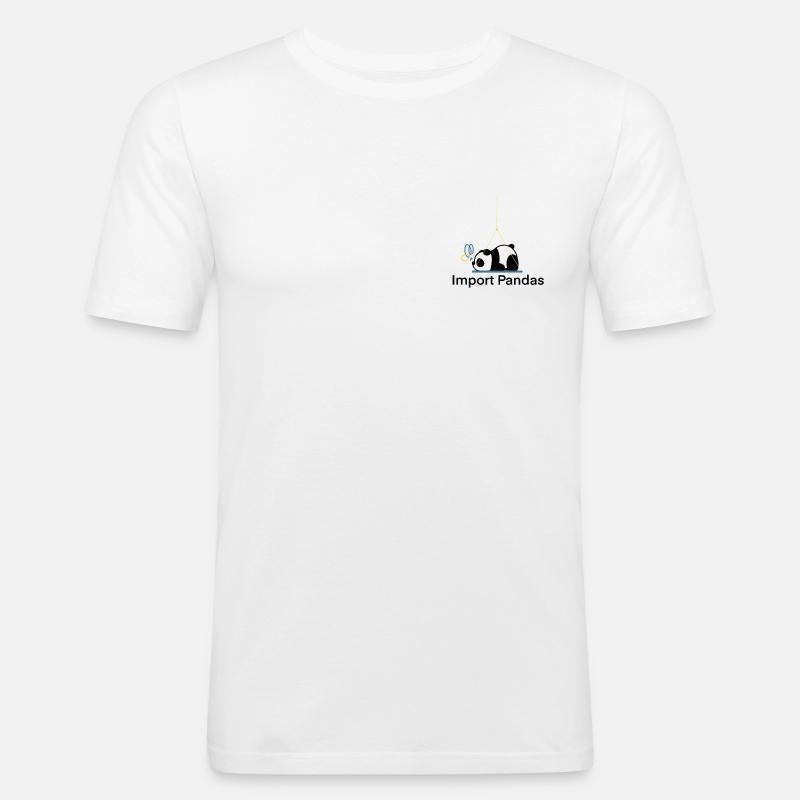 Pandas importieren Python Joke Proggramer - Männer Slim Fit T-Shirt - Weiß