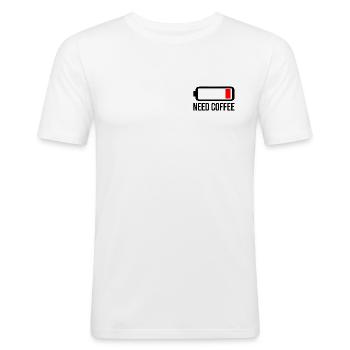 Need Coffee - Men's Slim Fit T-Shirt - white - Front - Nik (191cm)