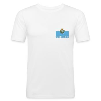 San Marino - Männer Slim Fit T-Shirt - Weiß - Vorne - Nik (191cm)