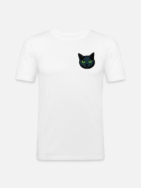 Grey Cat / Male "British Shorthair" - Men's Slim Fit T-Shirt - white