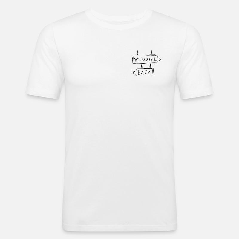 Welcome Back - Männer Slim Fit T-Shirt - Weiß