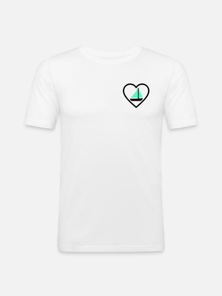 Cuore Vela – Passione Navigazione - Men's Slim Fit T-Shirt - white