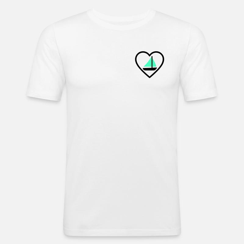 Cuore Vela – Passione Navigazione - Men's Slim Fit T-Shirt - white