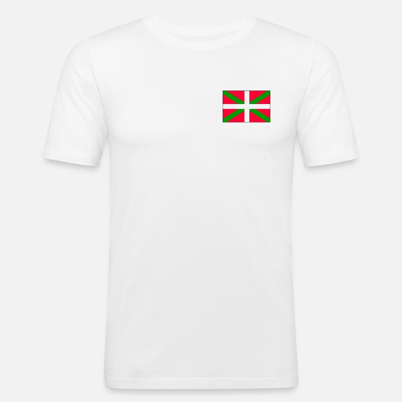 Drapeau basque - T-shirt près du corps Homme - blanc