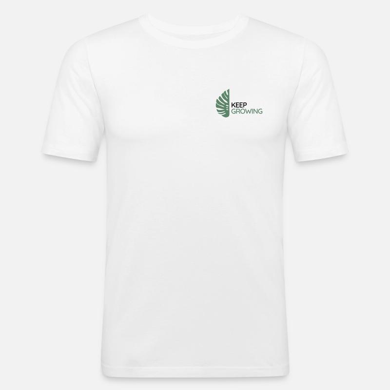 Monstera - Keep Growing - Men's Slim Fit T-Shirt - white