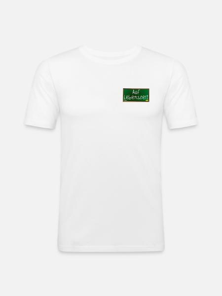 Verbeamtung - Beamter auf Lebenszeit - SCHULE - Männer Slim Fit T-Shirt - Weiß