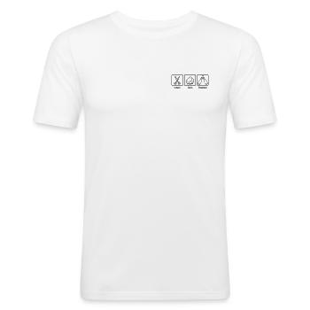 Schere Stein Papier - Paar Bier - Männer Slim Fit T-Shirt - Weiß - Vorne - Nik (191cm)