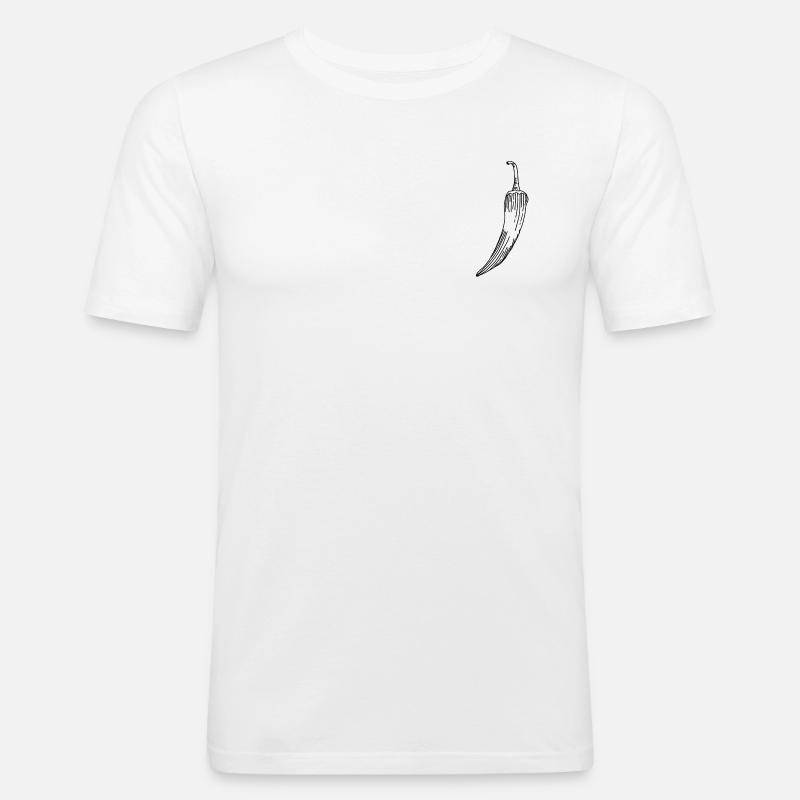 chilli - Männer Slim Fit T-Shirt - Weiß