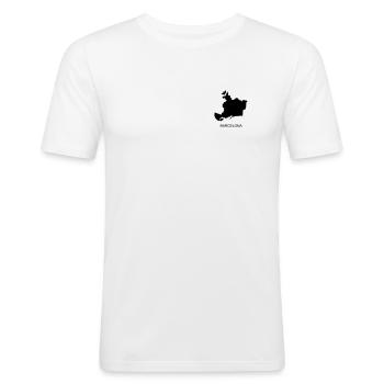 Barcelona - Men's Slim Fit T-Shirt - white - Front - Nik (191cm)