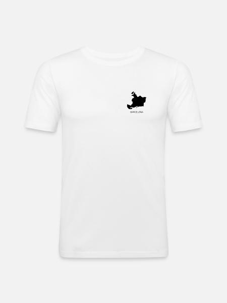 Barcelona - Men's Slim Fit T-Shirt - white