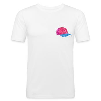 Minimalist Cap - Men's Slim Fit T-Shirt - white - Front - Nik (191cm)