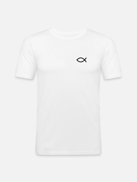Christian fish/ichthys symbol - Men's Slim Fit T-Shirt - white