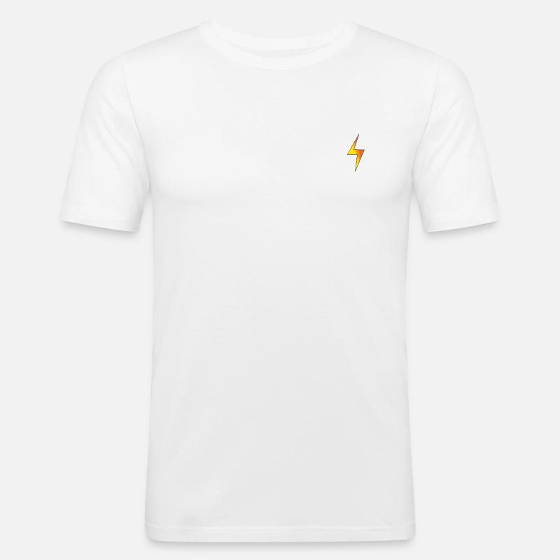 Blitz, Lightning - Männer Slim Fit T-Shirt - Weiß