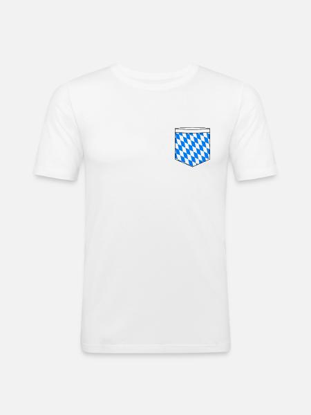 Bayern Pocket Design - Männer Slim Fit T-Shirt - Weiß