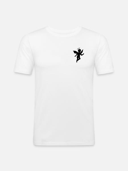 Engelchen zum Schutz - Männer Slim Fit T-Shirt - Weiß