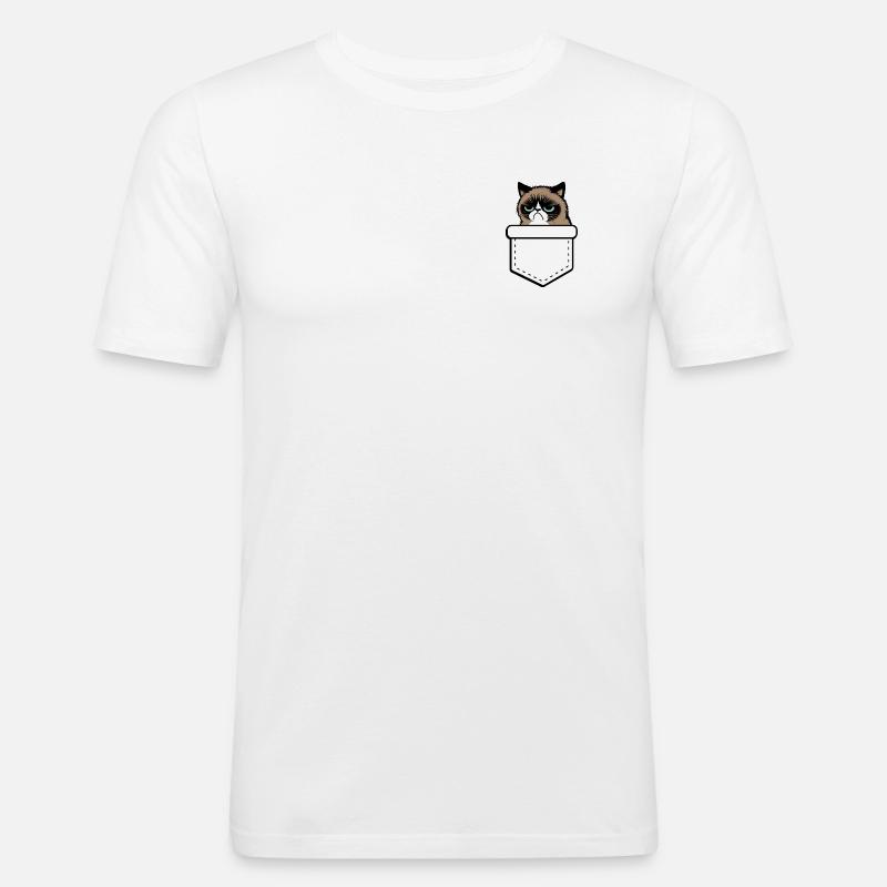 grumpy  - Männer Slim Fit T-Shirt - Weiß