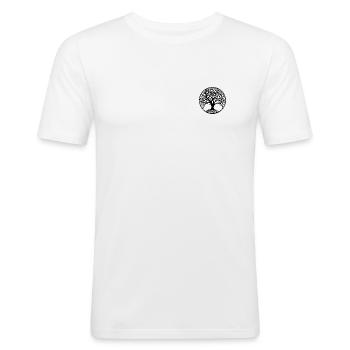Baum des Lebensmusters - Männer Slim Fit T-Shirt - Weiß - Vorne - Nik (191cm)