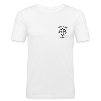 Toulouse Rugby - T-shirt près du corps Homme - blanc - Devant - Nik (191cm)