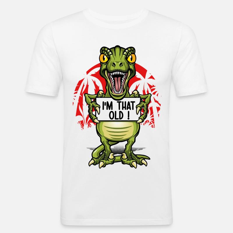 Ich bin ein alter Dinosaurier - Männer Slim Fit T-Shirt - Weiß