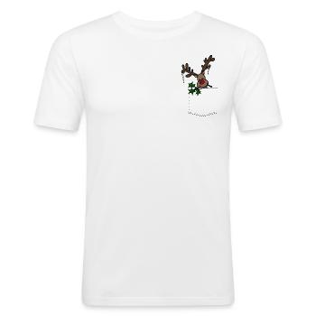 Weihnachten - Männer Slim Fit T-Shirt - Weiß - Vorne - Nik (191cm)