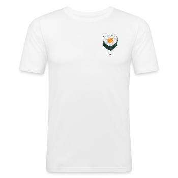 Sushi Love I - Männer Slim Fit T-Shirt - Weiß - Vorne - Nik (191cm)