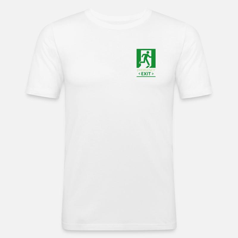 Emergency Exit Basic Green - Men's Slim Fit T-Shirt - white