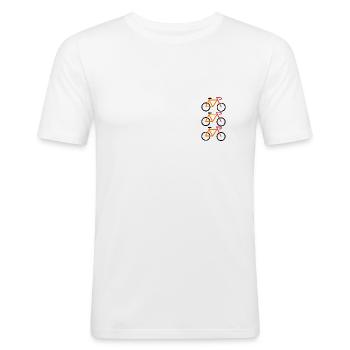 Bicycle - Männer Slim Fit T-Shirt - Weiß - Vorne - Nik (191cm)