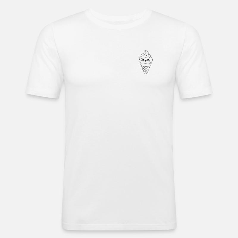 Softeis Eiscreme Icon Minimal Statement - Männer Slim Fit T-Shirt - Weiß