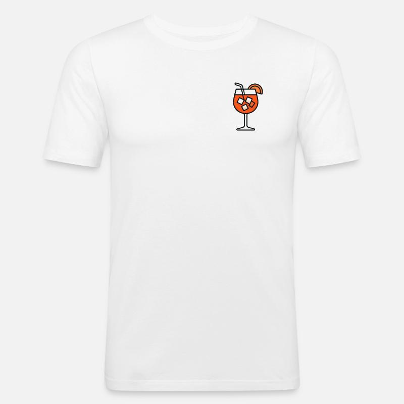 Spritz Glas Party Geschenkidee - Männer Slim Fit T-Shirt - Weiß